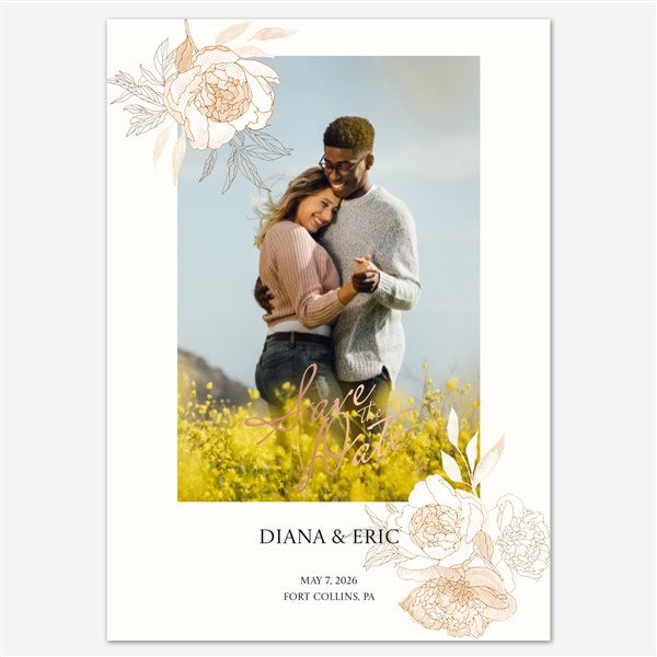 Flowers of Affection Save the Date Personalized Card - 55657D