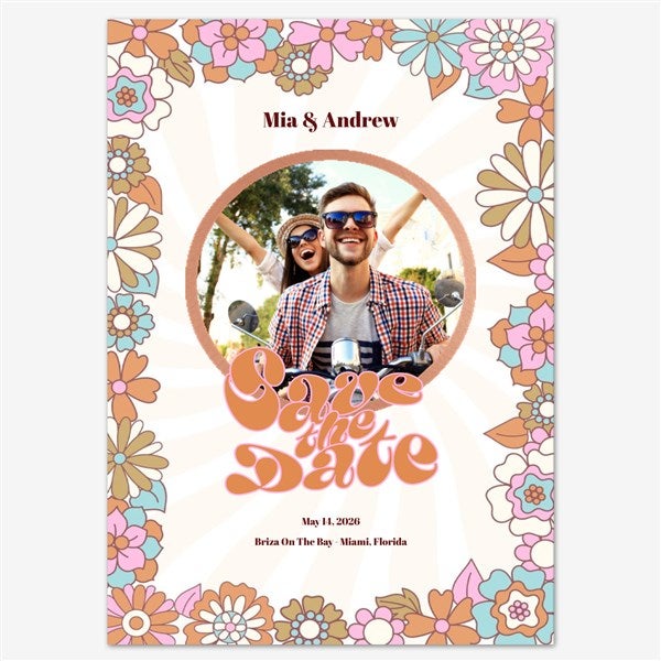 Groovy Love Save the Date Personalized Card - 55665D