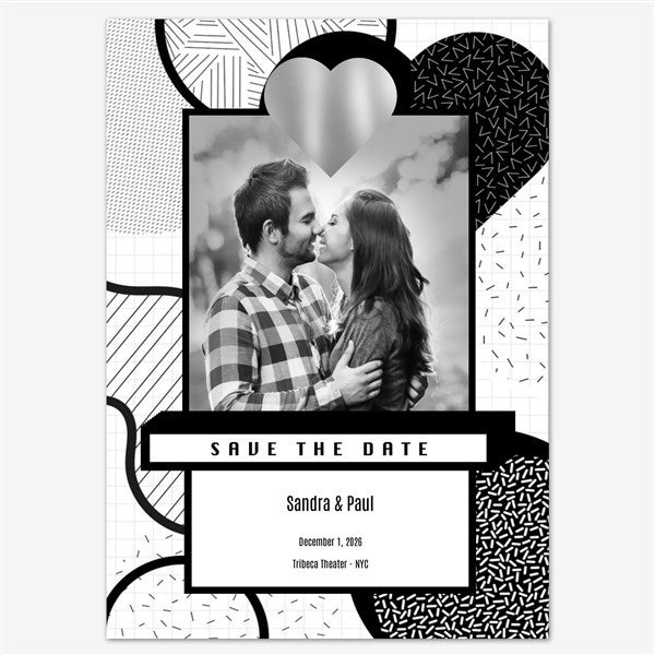 Graphic Monochrome Save the Date Personalized Card - 55674D