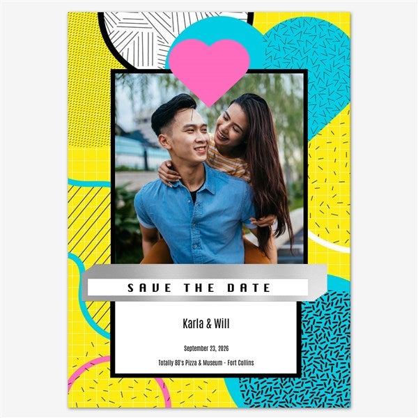 Dotted Hearts Save the Date Personalized Card - 55680D