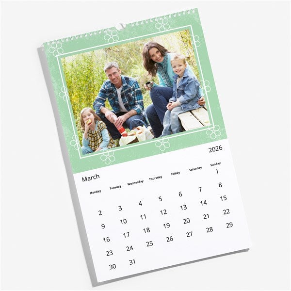 Pretty Patterns Photo Full Page Personalized Wall Calendar - 55687D