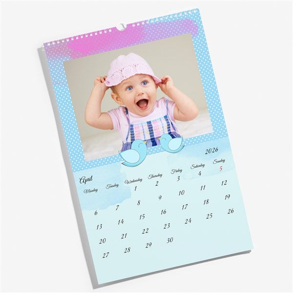 Watercolor Wonders Photo Full Page Personalized Wall Calendar - 55706D