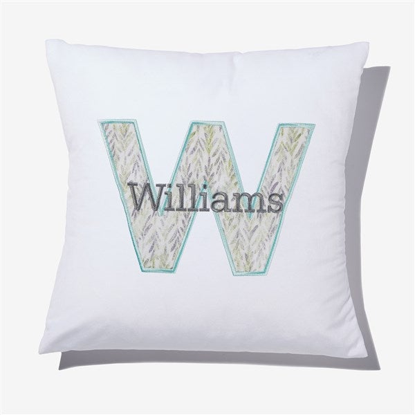 Meadowbrook Flourish Initial & Name Embroidered Applique Throw Pillow - 55767