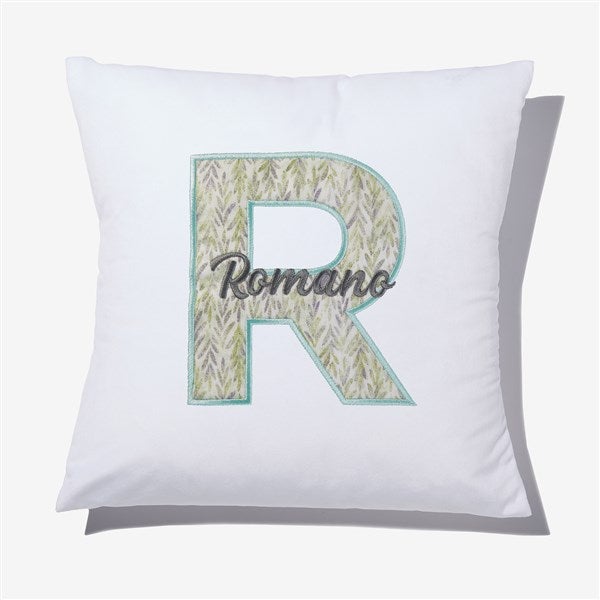 Meadowbrook Flourish Initial & Name Embroidered Applique Throw Pillow - 55767