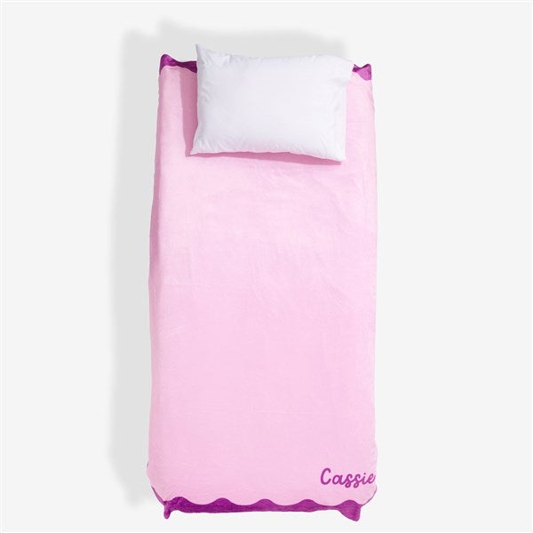 Scallop Print Comfort Personalized Twin Fleece Blanket - 55792