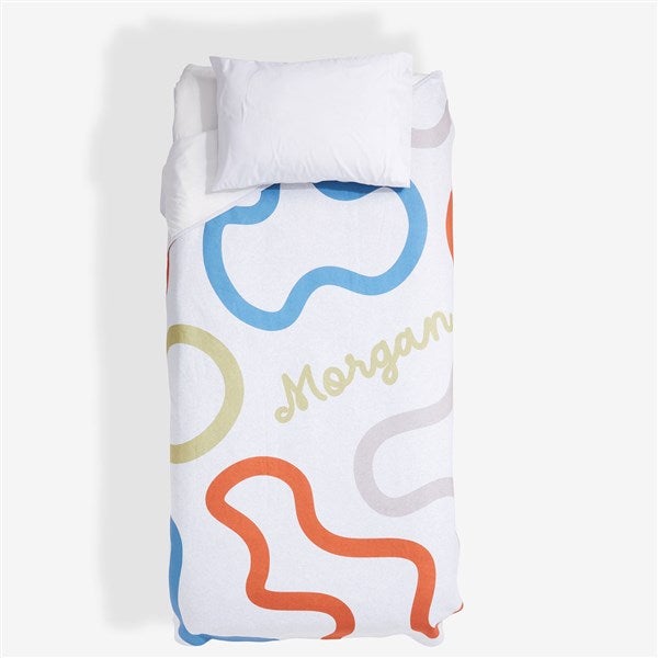 Squiggle Art Personalized Twin Sweatshirt Blanket - 55801