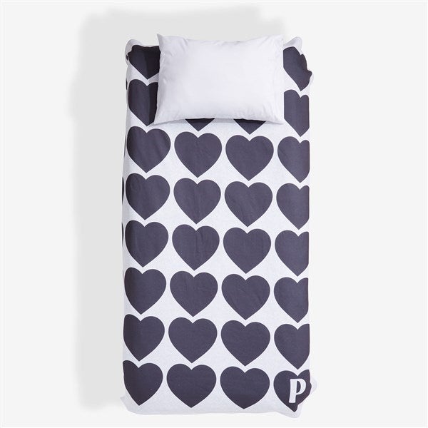 Black Hearts Personalized Twin XL Sweatshirt Blanket - 55802
