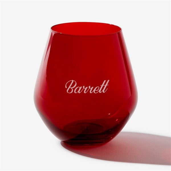 Tinted Sips Engraved Colored Stemless Wine Glasses  - 55849