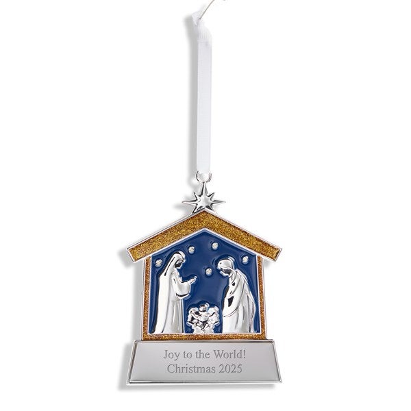 Engraved Nativity Manger Ornament - 55899