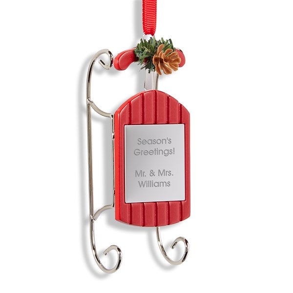 Engraved Miniature Sled Ornament   - 55905