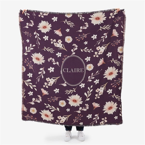 Blush & Bloom Personalized Blanket - 55997