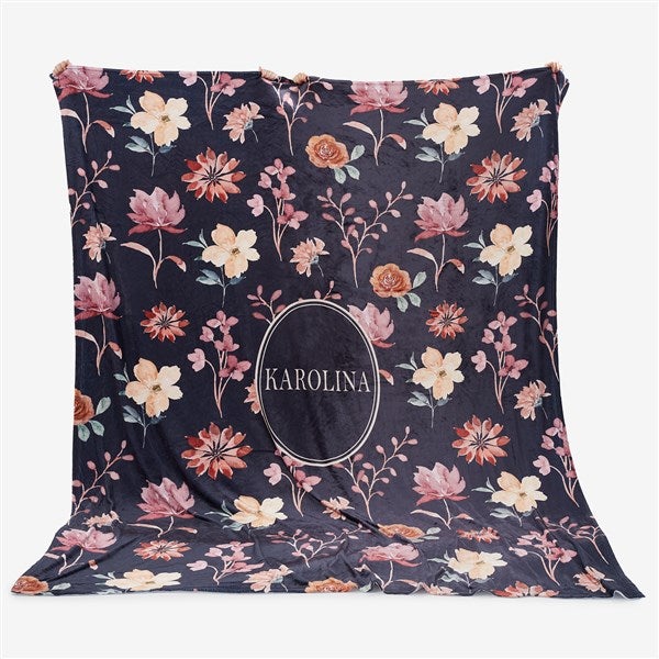 Blush & Bloom Personalized Blanket - 55997