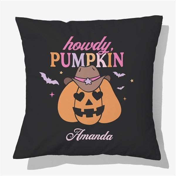 Personalized Pinkoween Pumpkin Velvet Throw Pillow by Jessie James Decker - 56094