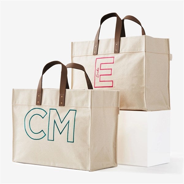 Initial Statement Embroidered Tote Bag  - 56115