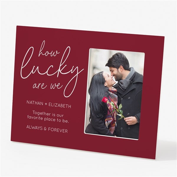 Lucky With You Personalized Off-Set Picture Frame  - 56134