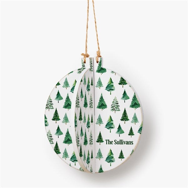 Holiday Pattern Personalized 3D Wood Ornament  - 56172