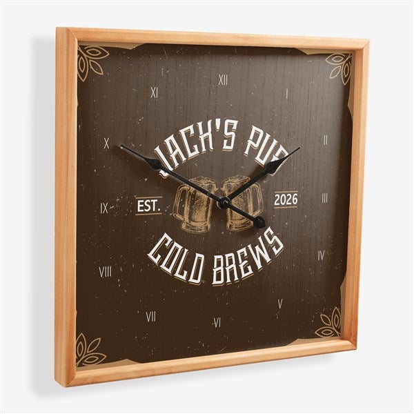 His Bar Personalized Square Wall Clock  - 56184