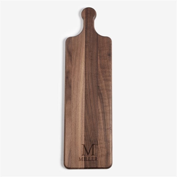 Heritage Initial & Name Engraved Walnut Paddle Serving Board  - 56232