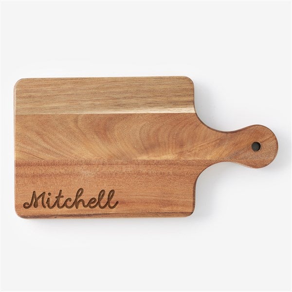 Holiday Script Personalized Acacia Handle Board  - 56253