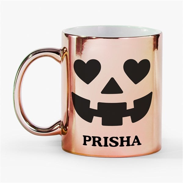 Kittenish Pinkoween Personalized Spooky Face Metallic Mugs - 56336
