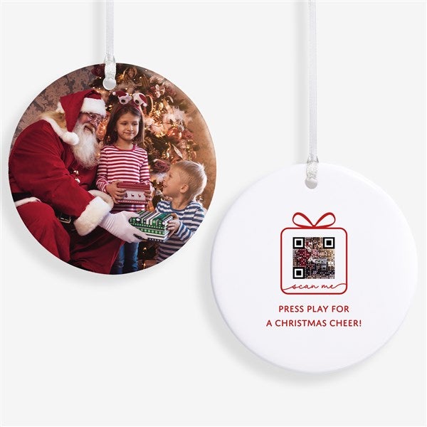 Personalized Christmas Ornament with Video QR Code  - 56338