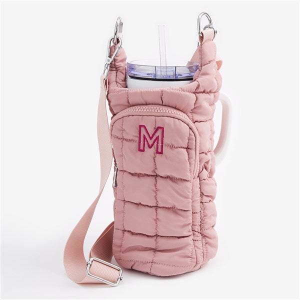 Embroidered Monogram Quilted Tumbler Carrier Bag  - 56345