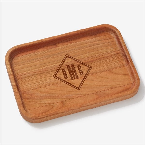Diamond Mark Engraved Wooden Valet Tray - 56351