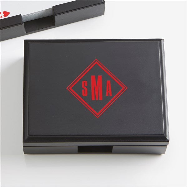 Diamond Mark Personalized Wood Playing Card Box  - 56355