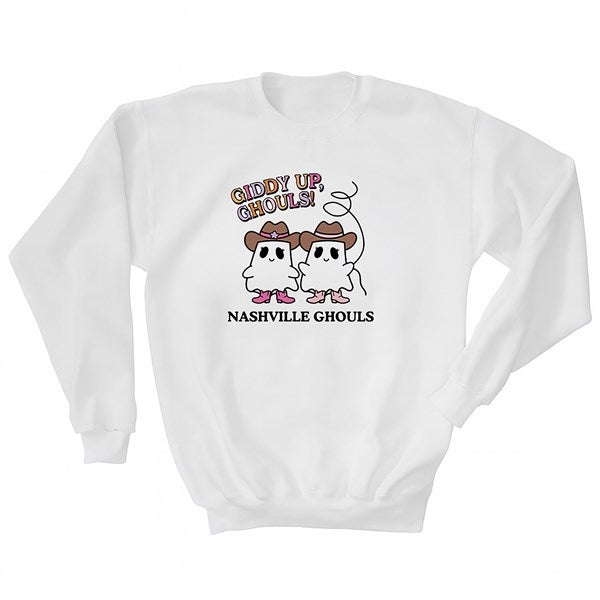 Kittenish Personalized Pinkoween Giddy Up Ghouls Sweatshirts - 56399