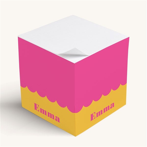 Scallop Me Pretty Personalized Paper Note Cube - 56447
