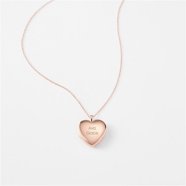 Engraved Rose Gold Over Sterling Silver Heart Locket  - 56453