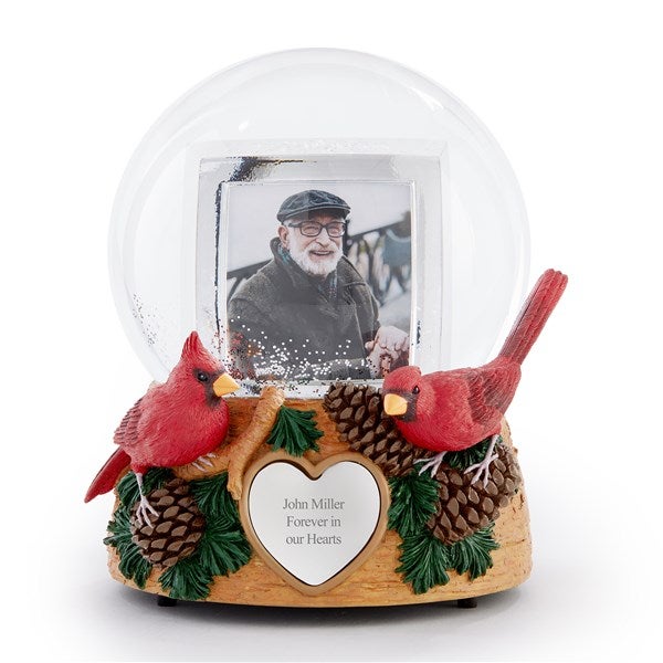 Engraved Cardinal Photo Snow Globe   - 56523