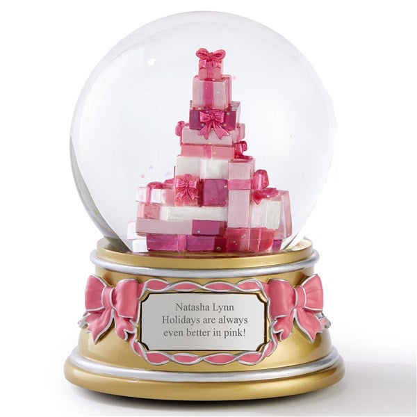 Engraved Pink Presents Musical Globe by Jessie James Decker - 56530