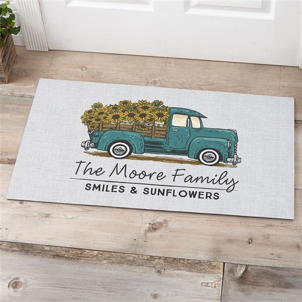 Sunflower Truck Personalized Doormats - 56543