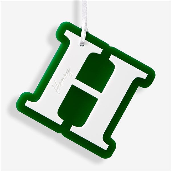 Jolly Initial Personalized 2 Layer Acrylic Ornament  - 56550