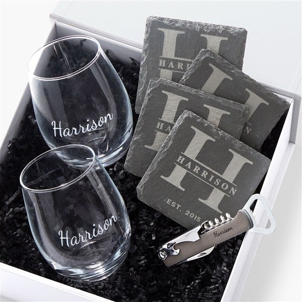 Classic Engraved Wine Set Gift Box - 56572
