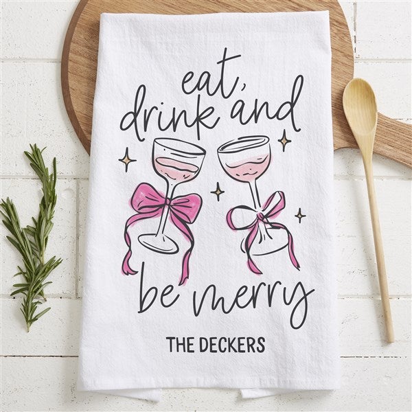 Personalized Holiday Cocktail Tea Towel by Jessie James Decker - 56576