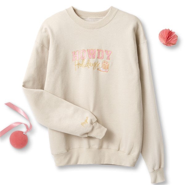 Embroidered Howdy Holidays Sweatshirts by Jessie James Decker - 56614