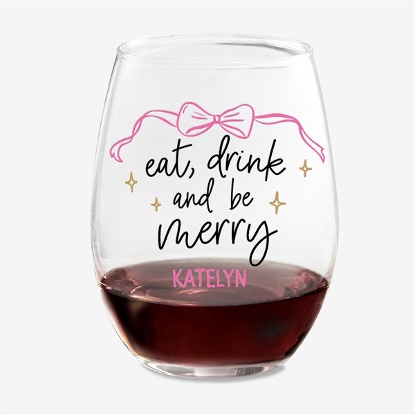 Personalized Holiday Spirits Wine Glass Collection by Jessie James Decker - 56615