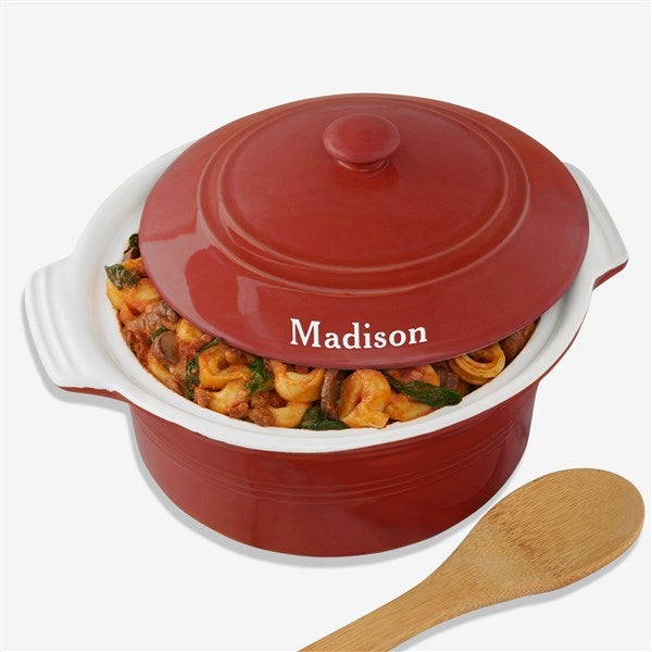 Engraved Round Casserole Dish With Lid  - 56625