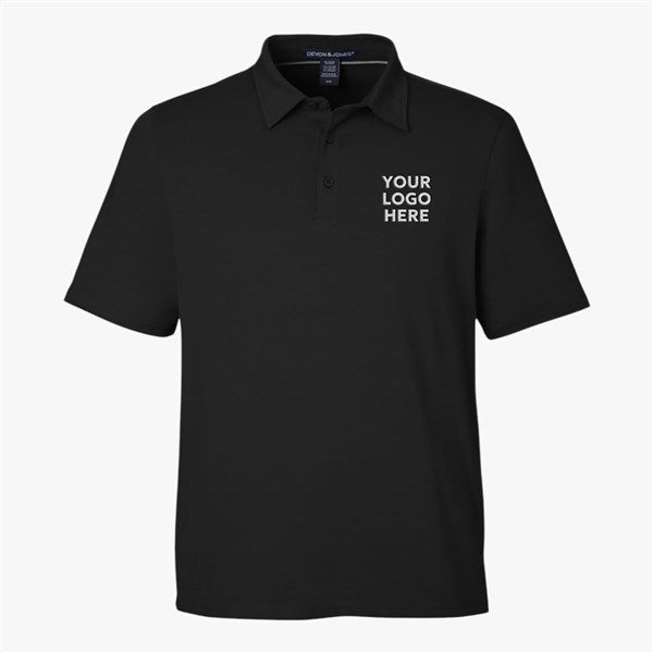 Custom Devon&Jones Men's Raleigh Stretch Polo - Black - 56642