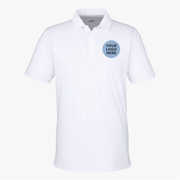 Custom Men's Puma Bandon Polo - Bright White - 56658