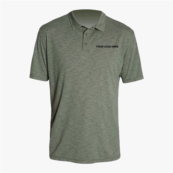Custom Men's Anetik Low Pro Tech Polo - Dark Olive Heather - 56699