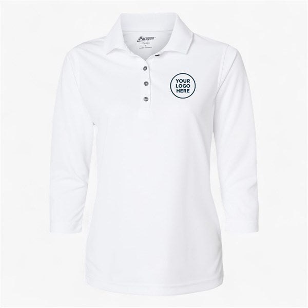 Custom Women's Paragon Lady Palm 3/4 Sleeve Polo - White - 56709