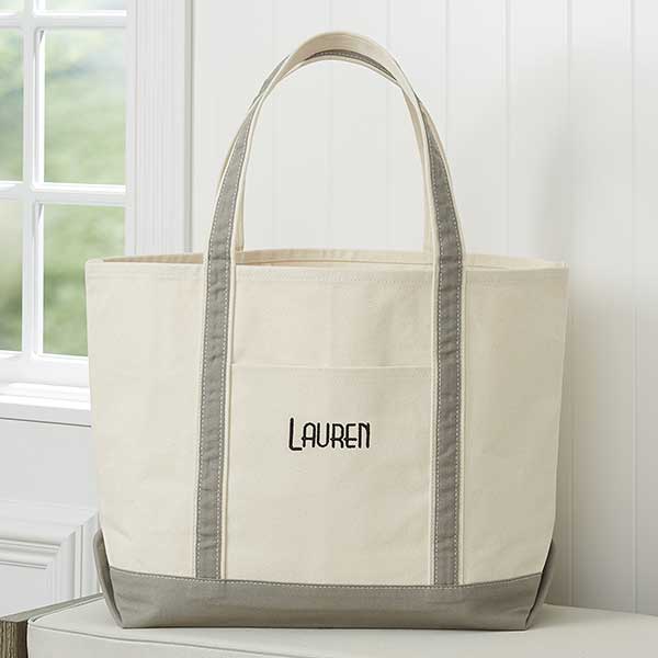 Monogrammed Canvas Tote Bags - Weekend Getaway