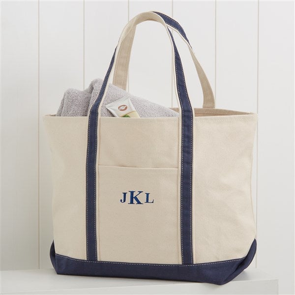 Deluxe Weekender Embroidered Tote - Navy