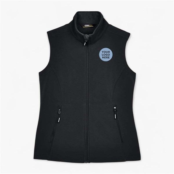 Custom Women's CORE365 Cruise Two-Layer Fleece Bonded Soft Shell Vest - Black - 56746