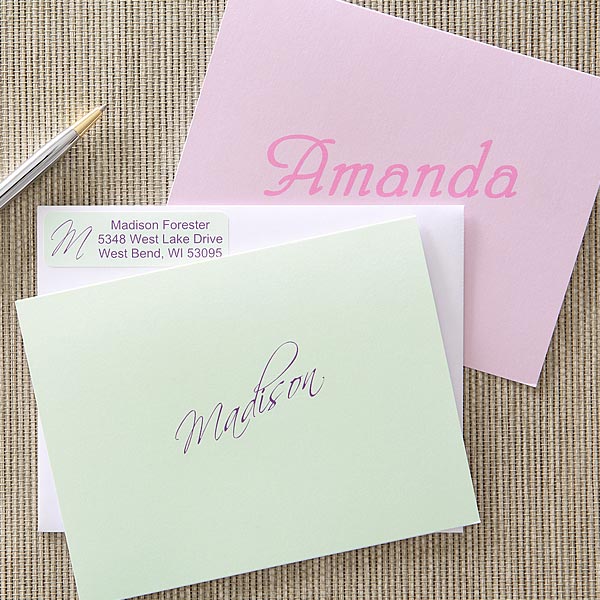 Ladies Personalized Note Card Stationery Set - 5675