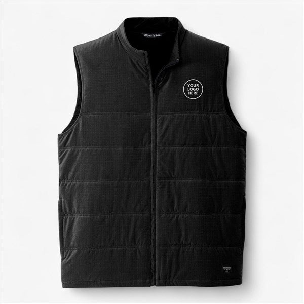 Custom Men's Travis Mathew Cold Bay Vest - Black - 56759