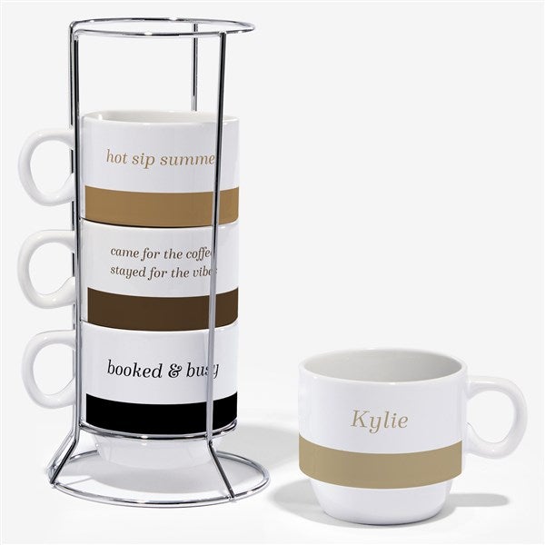 Write Your Own Personalized 6oz Stackable Mug Set of 4  - 56829